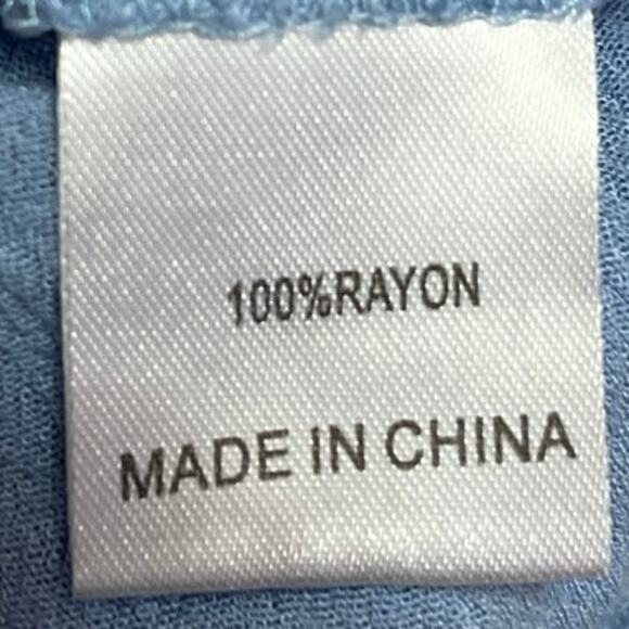 Kiss The Sky Blue Plunge V-Neck 3/4 Bell Sleeve Lace Crochet Jumpsuit Romper M - Picture 5 of 5